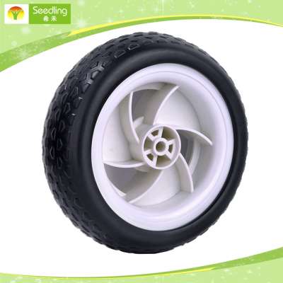 garbage bin wheel double 8 inch lawn mower garden cart plastic wheel